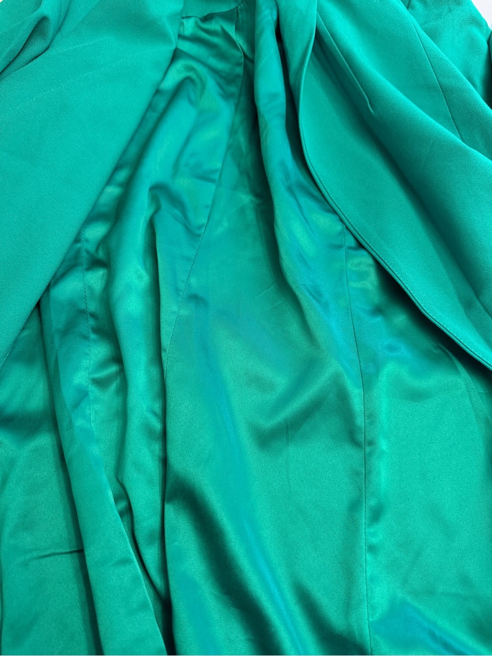 NWT Torrid Women's 0 Large 12 Studio Crepe Classic Shawl Collar Blazer Green - Picture 8 of 13